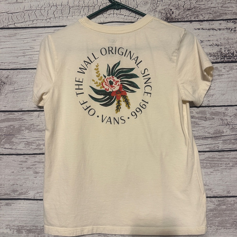 Vans Floral Logo Graphic Tee Medium Off White - Picture 4 of 4